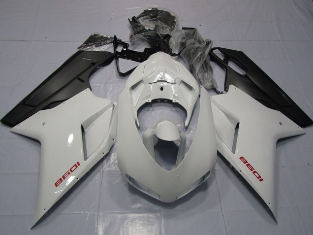 Red White and Matte Black 2007-2014 Ducati 848 1098 1198 Motorcycle Fairing Red White and Matte Black 2007-2014 Ducati 848 1098 1198 Motorcycle Fairing