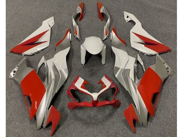 Red White and Silver 2019-2023 ZX6R Motorcycle Fairing Red White and Silver 2019-2023 ZX6R Motorcycle Fairing
