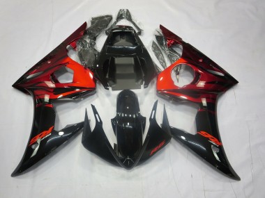 Red and Black 2003-2004 R6 Motorcycle Fairing