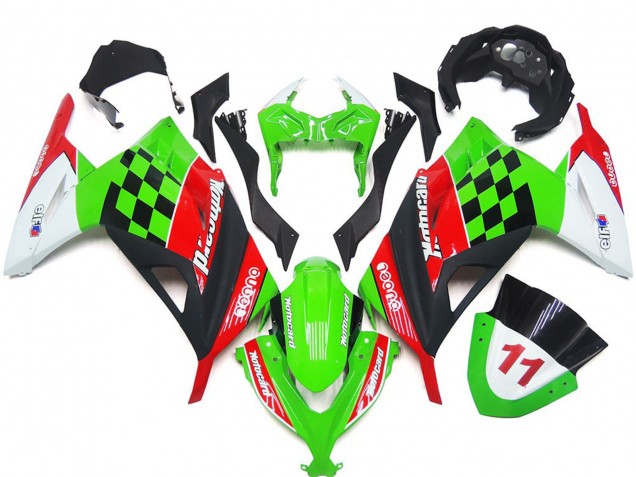 Red and Black Check Gloss 2013-2018 Ninja 300 Motorcycle Fairing Red and Black Check Gloss 2013-2018 Ninja 300 Motorcycle Fairing