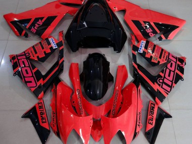 Red and Black & Logos 2004-2005 ZX10R Motorcycle Fairing