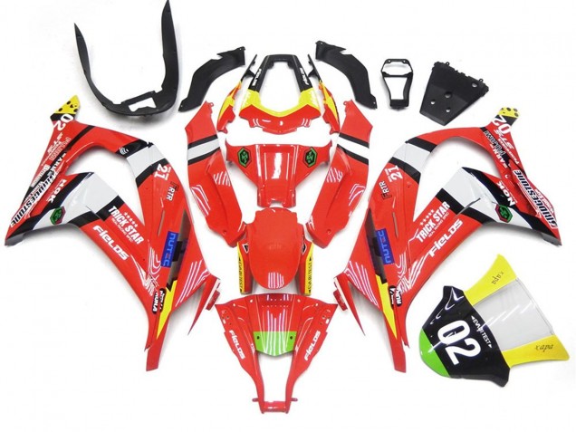 Red and Black w White 2016-2019 ZX10R Motorcycle Fairing Red and Black w White 2016-2019 ZX10R Motorcycle Fairing