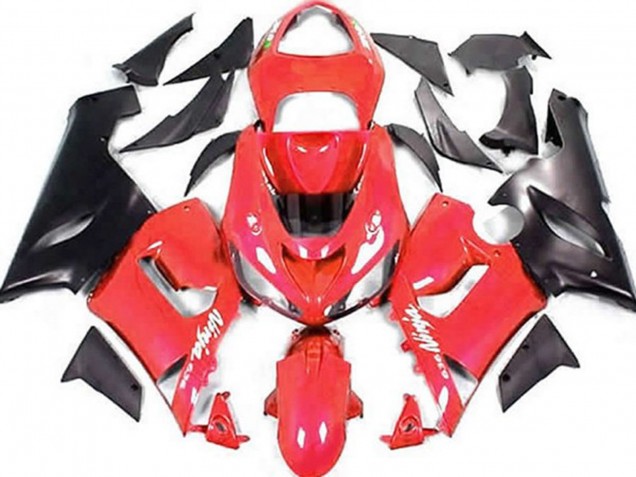 Red and Matte Black 2005-2006 ZX6R Motorcycle Fairing Red and Matte Black 2005-2006 ZX6R Motorcycle Fairing
