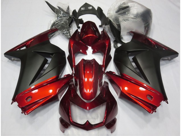 Red and Matte Black 2008-2012 Ninja 250 Motorcycle Fairing Red and Matte Black 2008-2012 Ninja 250 Motorcycle Fairing