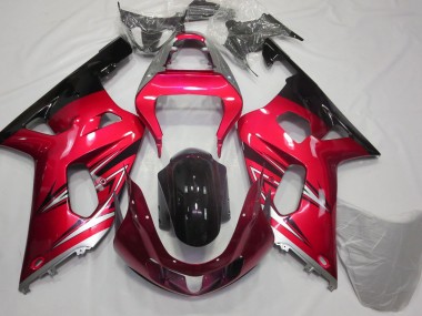 Red and Silver 2001-2003 GSXR 600-750 Motorcycle Fairing
