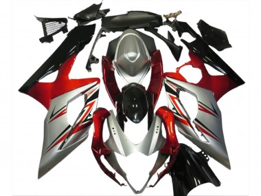 Red and Silver 2005-2006 GSXR 1000 Motorcycle Fairing