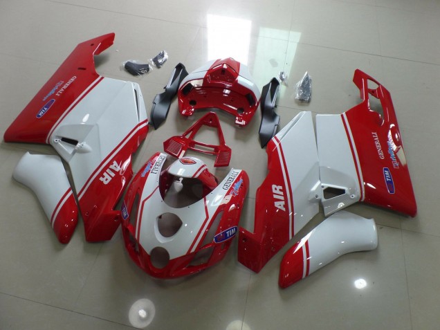 Red and White 2003-2004 Ducati 749 999 Motorcycle Fairing Red and White 2003-2004 Ducati 749 999 Motorcycle Fairing