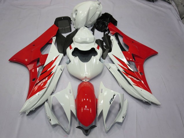 Red and White 2006-2007 R6 Motorcycle Fairing