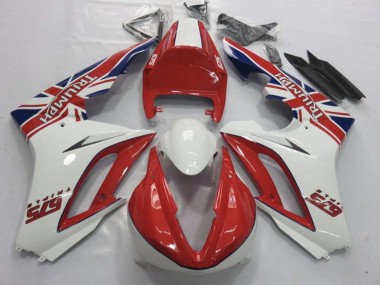 Red and White 2009-2012 Daytona 675 Motorcycle Fairing