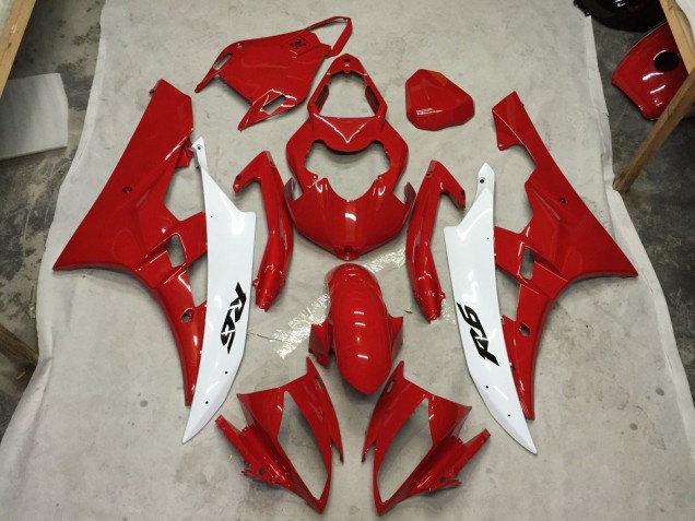 Red and White C2W 2006-2007 R6 Motorcycle Fairing Red and White C2W 2006-2007 R6 Motorcycle Fairing