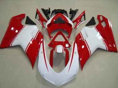 Red and White Pin 2007-2014 Ducati 848 1098 1198 Motorcycle Fairing