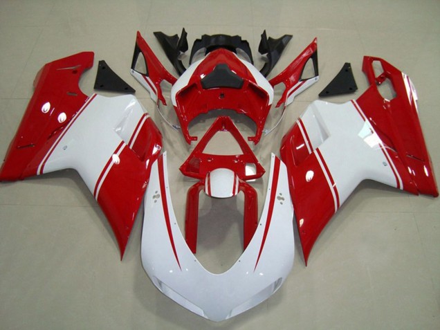 Red and White Pin 2007-2014 Ducati 848 1098 1198 Motorcycle Fairing Red and White Pin 2007-2014 Ducati 848 1098 1198 Motorcycle Fairing