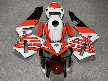 Red and White Wings 2005-2006 CBR600RR Motorcycle Fairing