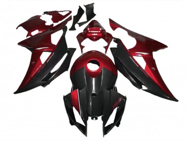 Red w Carbon Fiber Style 2008-2016 R6 Motorcycle Fairing