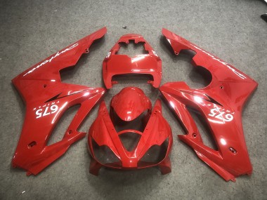 Red with White Decals 2006-2008 Daytona 675 Motorcycle Fairing