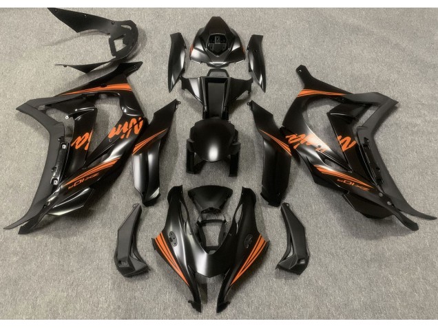 Satin Black & Orange 2016-2019 ZX10R Motorcycle Fairing Satin Black & Orange 2016-2019 ZX10R Motorcycle Fairing