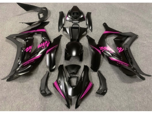 Satin Black & Pink 2016-2019 ZX10R Motorcycle Fairing Satin Black & Pink 2016-2019 ZX10R Motorcycle Fairing