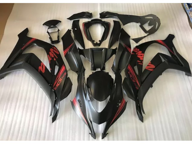 Satin Black & Red 2016-2019 ZX10R Motorcycle Fairing Satin Black & Red 2016-2019 ZX10R Motorcycle Fairing