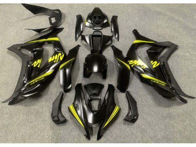 Satin Black & Yellow 2016-2019 ZX10R Motorcycle Fairing Satin Black & Yellow 2016-2019 ZX10R Motorcycle Fairing