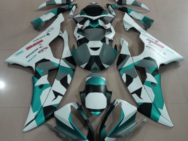 Seafoam Green Snow Camo 2008-2016 R6 Motorcycle Fairing
