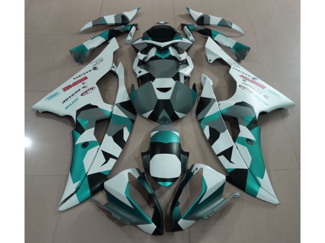 Seafoam Green Snow Camo 2008-2016 R6 Motorcycle Fairing