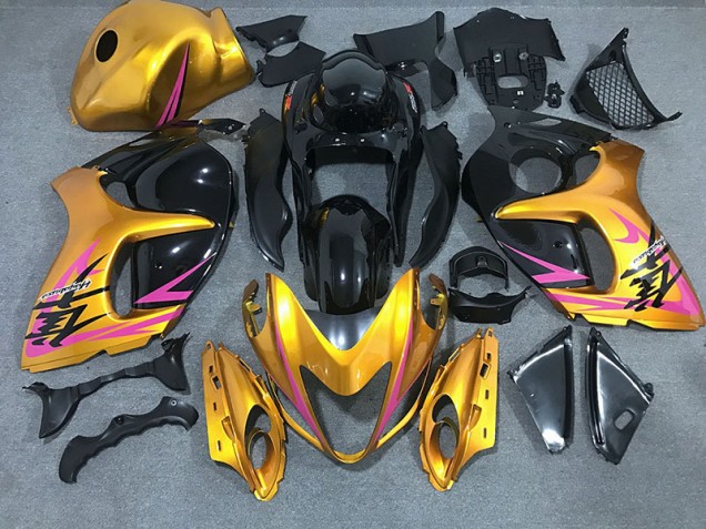 Shiny Gold with Black 2008-2020 GSXR 1300 Hayabusa Motorcycle Fairing Shiny Gold with Black 2008-2020 GSXR 1300 Hayabusa Motorcycle Fairing