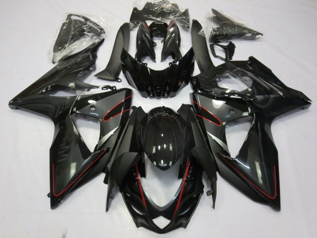 Silver Black and Red 2009-2016 GSXR 1000 Motorcycle Fairing
