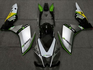 Silver Pirelli & Green 2010-2015 RSV4 1000 Motorcycle Fairing