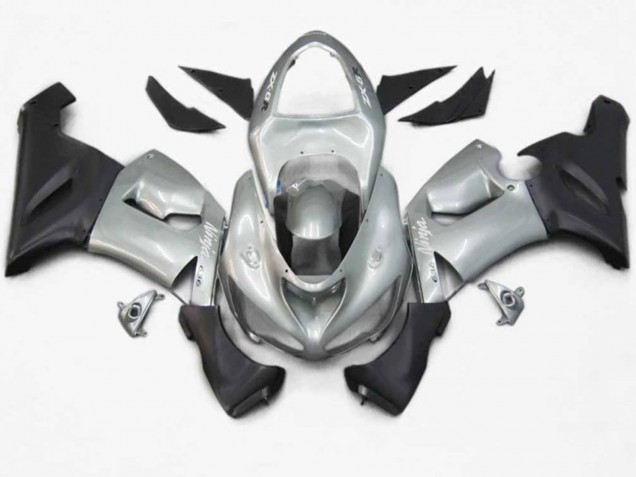 Silver Red Flame 2005-2006 ZX6R Motorcycle Fairing Silver Red Flame 2005-2006 ZX6R Motorcycle Fairing