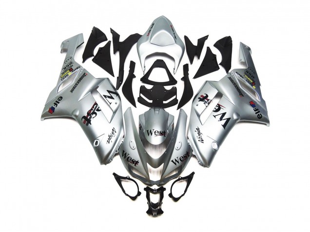 Silver West Gloss 2007-2008 ZX6R Motorcycle Fairing Silver West Gloss 2007-2008 ZX6R Motorcycle Fairing