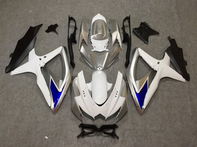 Silver White Blue 2008-2010 GSXR 600-750 Motorcycle Fairing Silver White Blue 2008-2010 GSXR 600-750 Motorcycle Fairing