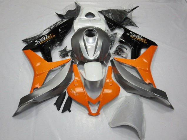 Silver White and Orange 2007-2008 CBR600RR Motorcycle Fairing Silver White and Orange 2007-2008 CBR600RR Motorcycle Fairing