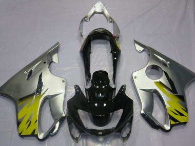 Silver Yellow and Black 1999-2000 CBR600 F4 Motorcycle Fairing