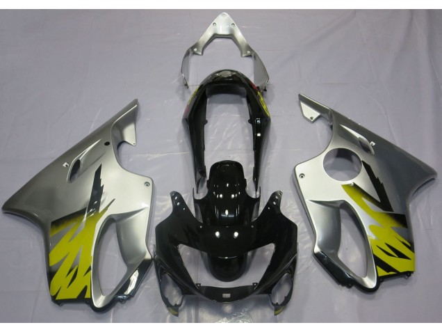 Silver Yellow and Black 1999-2000 CBR600 F4 Motorcycle Fairing Silver Yellow and Black 1999-2000 CBR600 F4 Motorcycle Fairing