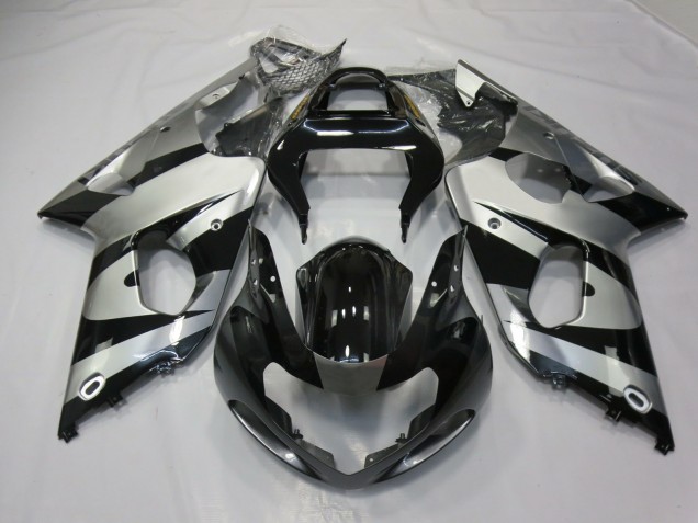 Silver and Black 2000-2002 GSXR 1000 Motorcycle Fairing