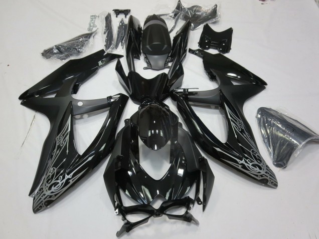 Silver and Black 2008-2010 GSXR 600-750 Motorcycle Fairing Silver and Black 2008-2010 GSXR 600-750 Motorcycle Fairing