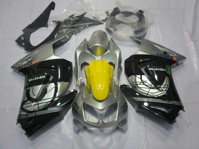 Silver and Black 2008-2012 Ninja 250 Motorcycle Fairing Silver and Black 2008-2012 Ninja 250 Motorcycle Fairing