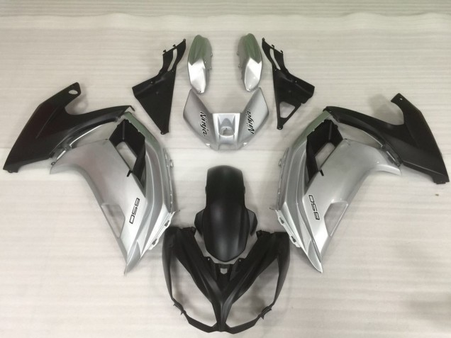 Silver and Black 2012-2016 Ninja 650R Motorcycle Fairing Silver and Black 2012-2016 Ninja 650R Motorcycle Fairing