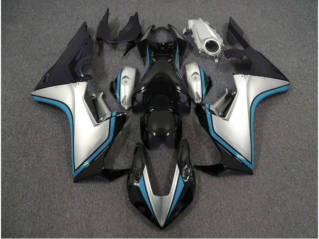Silver and Black & Light Blue 2017-2023 CBR1000RR Motorcycle Fairing Silver and Black & Light Blue 2017-2023 CBR1000RR Motorcycle Fairing