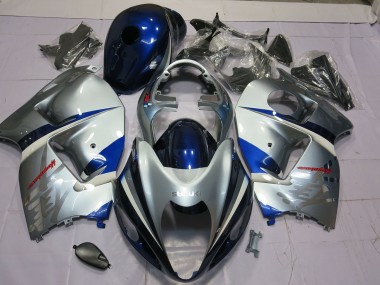 Silver and Blue 1997-2007 GSXR 1300 Hayabusa Motorcycle Fairing