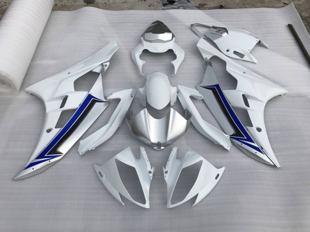 Silver and Blue 2006-2007 R6 Motorcycle Fairing Silver and Blue 2006-2007 R6 Motorcycle Fairing