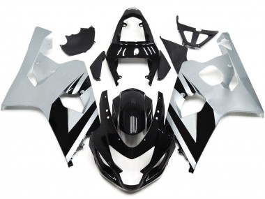 Silver and Gloss Black OEM Style 2004-2005 GSXR 600-750 Motorcycle Fairing