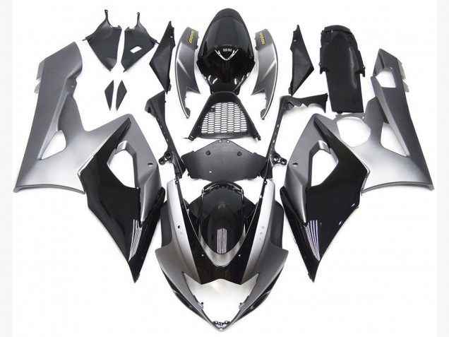 Silver and Gloss Black Style 2005-2006 GSXR 1000 Motorcycle Fairing Silver and Gloss Black Style 2005-2006 GSXR 1000 Motorcycle Fairing