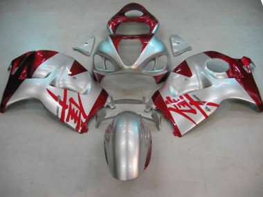 Silver and Red 1997-2007 GSXR 1300 Hayabusa Motorcycle Fairing