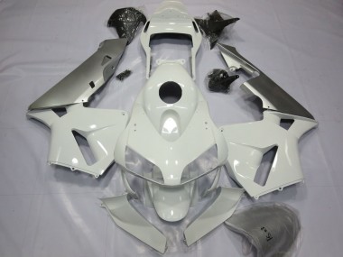 Silver and White 2003-2004 CBR600RR Motorcycle Fairing