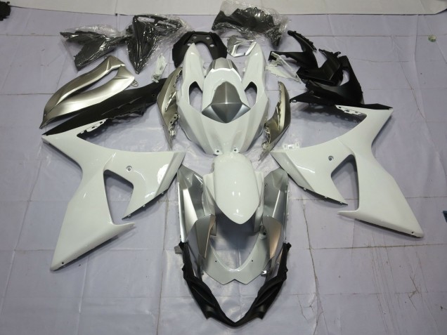 Silver and White 2009-2016 GSXR 1000 Motorcycle Fairing Silver and White 2009-2016 GSXR 1000 Motorcycle Fairing