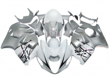 Silver and White Gloss OEM Style 1997-2007 GSXR 1300 Hayabusa Motorcycle Fairing