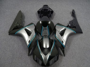Silver with Blue Pin Stripe 2006-2007 CBR1000RR Motorcycle Fairing