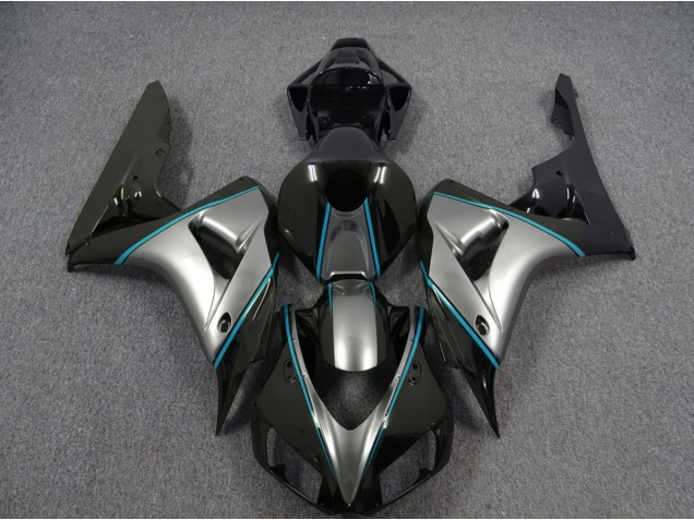 Silver with Blue Pin Stripe 2006-2007 CBR1000RR Motorcycle Fairing Silver with Blue Pin Stripe 2006-2007 CBR1000RR Motorcycle Fairing