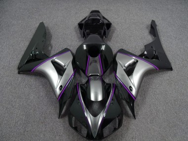 Silver with Dark Purple Pin Stripe 2006-2007 CBR1000RR Motorcycle Fairing